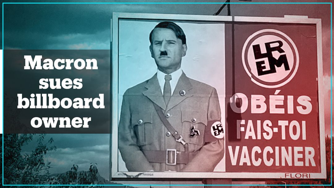 Macron sues billboard owner for depicting him as Hitler