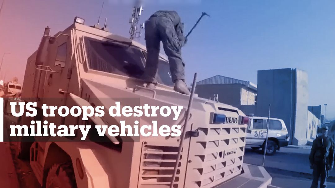 US troops destroy military equipment before leaving Afghanistan