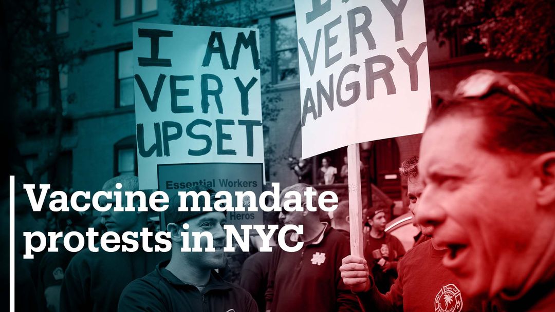 Workers march against vaccine mandate in New York City