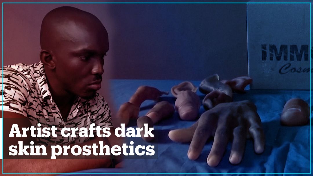 Nigerian artist makes prosthetics for amputees with dark skin tones