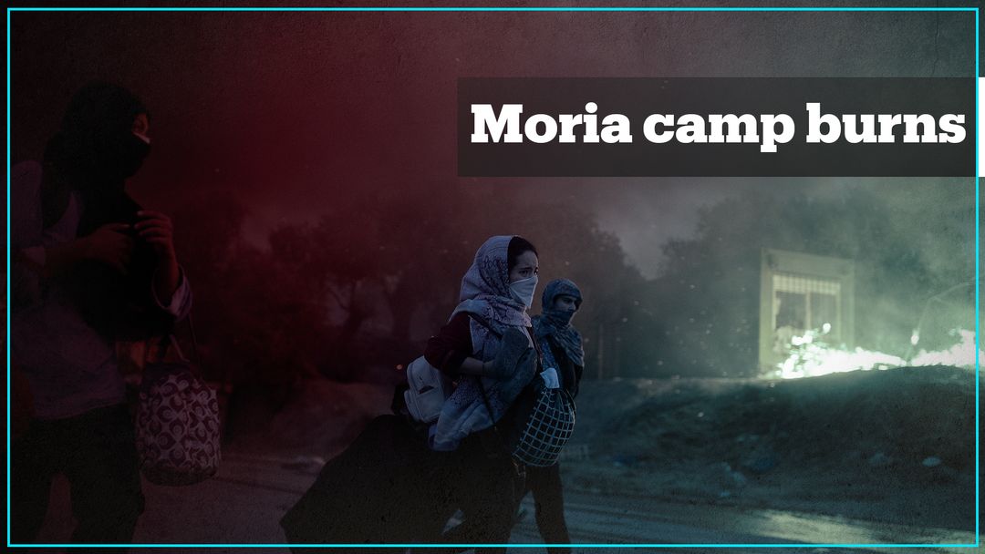 Moria camp burns as far-right rises in Lesvos
