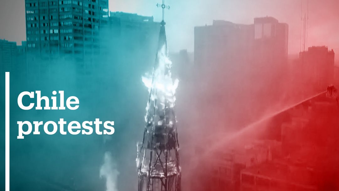 Chile anniversary rallies turn violent as churches burned, looted