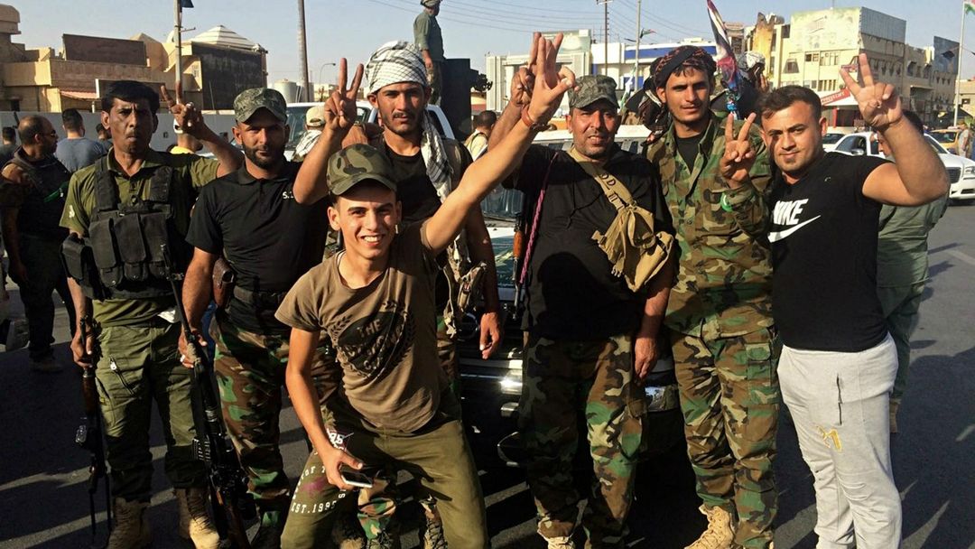 The Battle For Kirkuk: People celebrate arrival of the Iraqi army