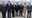 White House senior advisor Ivanka Trump, US Ambassador to Israel David Friedman, US Treasury Secretary Steven Mnuchin and Israeli officials pose for a photo upon arrival at the Ben Gurion International Airport.