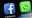 Icons of Facebook and WhatsApp are seen pictured on an phone screen
