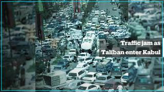 Traffic jam takes place as Taliban enter Afghan capital