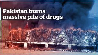 Pakistan burns confiscated drugs worth 1.3 billion dollars