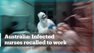 Australian hospitals recall Covid-positive nurses to work amid staff shortage