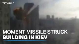Video of missile hitting building in Kiev