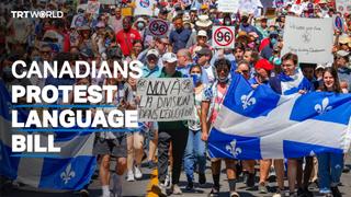 Canadians in Quebec protest against French-language bill