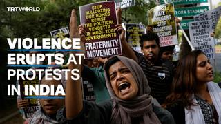Muslim protesters dragged by authorities in India