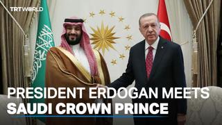 President Erdogan welcomes Mohammed bin Salman at presidential complex