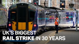 Biggest rail strike in 30 years disrupts travel in UK