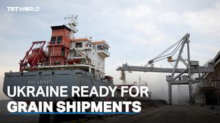 Zelenskyy visits port as Ukraine prepares for grain export