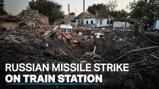 Russian rocket attack on train station in Ukraine kills 22 people