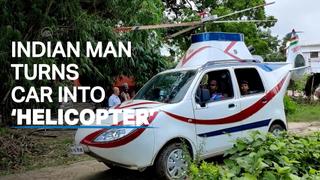 Young Indian makes ‘helicopter’ by redesigning his car
