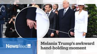 NewsFeed - Melania Trump's awkward hand-holding moment
