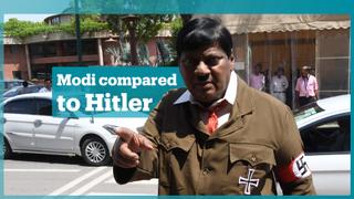 Indian politician dressed as Hitler in protest