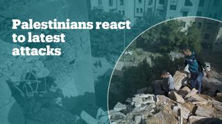 Palestinians react to latest Israeli air strikes