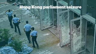 Tear gas and  a wrecked parliament mark Hong Kong's handover anniversary