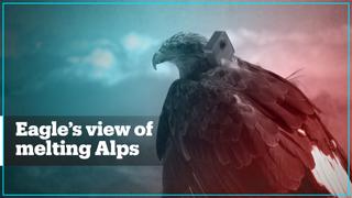 Eagle flight footage gives bird's-eye view of melting Alpine glaciers