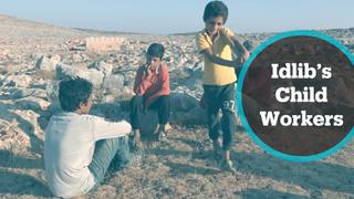The War In Syria: Idlib children forced to work in stone quarry