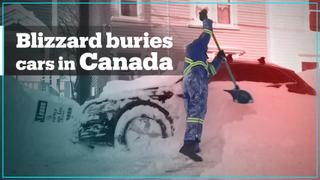 Blizzard buries cars in Canada’s Newfoundland