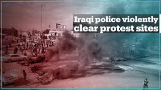Iraqi security forces violently clear protest sites