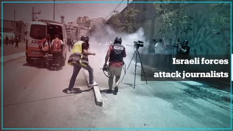 Israeli forces attack journalists during a protest in West Bank