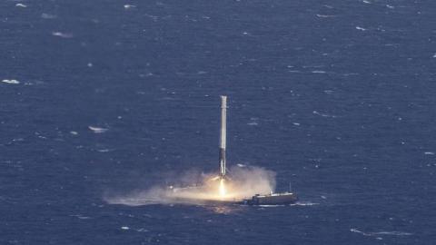 SpaceX rocket launches satellite from Florida, lands on ship