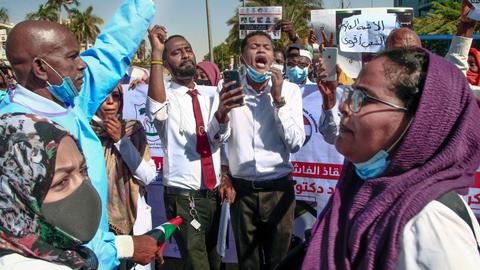 Sudanese doctors protest attacks by security forces in anti-coup rallies