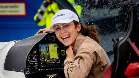 Zara Rutherford becomes youngest woman to fly solo round the world