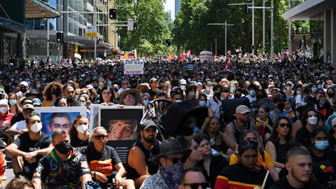 Thousands march for aboriginal rights as Australia marks national day