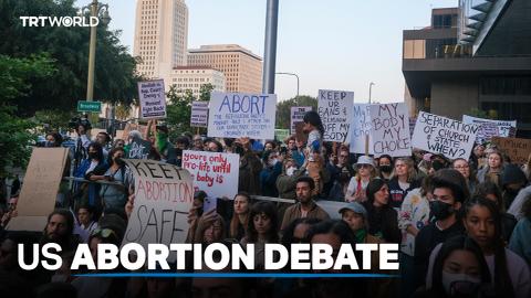 Pro-abortion protesters gather outside US Supreme Court