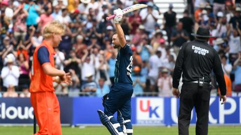 England break ODI world-record total with 498 against Netherlands