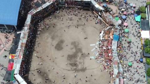 Multiple casualties as stand collapses in Colombia bullring