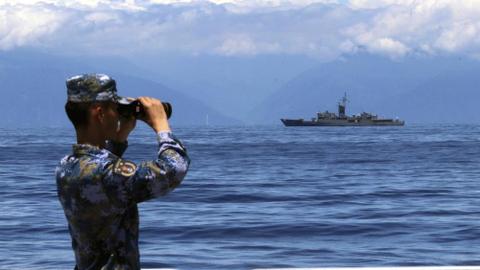 Warships of China, Taiwan eye each other as drills due to end