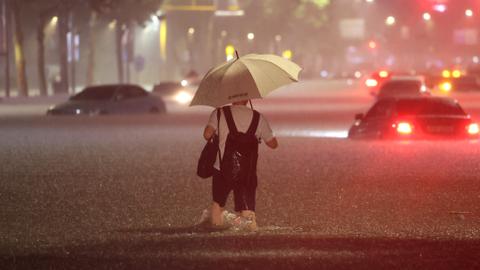 In pictures: Record rainfall floods South Korean capital, several dead