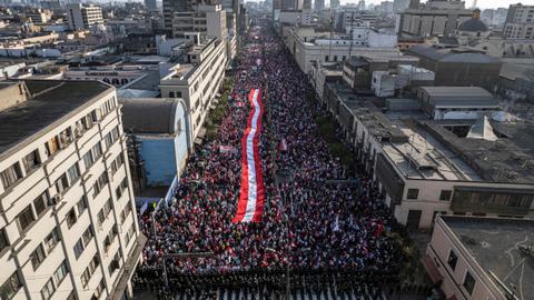 Thousands march in Peru to demand resignation of President Castillo