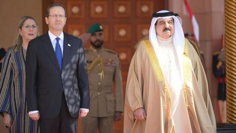 Israel's President Herzog lands in Bahrain for first ever state visit
