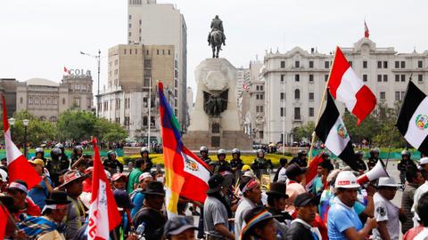 Thousands converge in Peru’s capital for ‘Take over Lima’ march