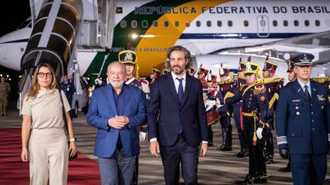 Brazil’s Lula lands in Argentina for first official trip abroad