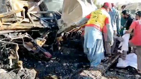 Dozens dead in southwest Pakistan after bus falls into ravine