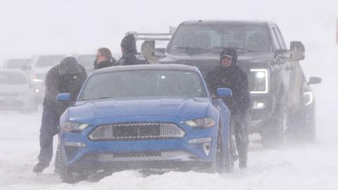 Flights cancelled, highways closed as winter storm pummels US
