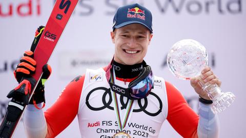Swiss skier Marco Odermatt breaks 23-year record to claim World Cup crown