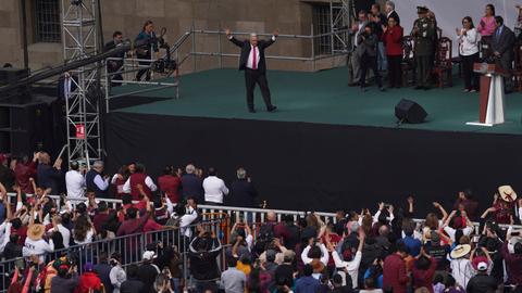 Mexico leader holds massive rally in de-facto first salvo to 2024 elections