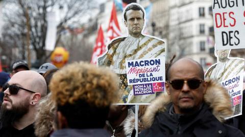Anger at Macron mounts as French unions hold new protests