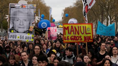 Renewed pension protests rage across France but Macron not backing down