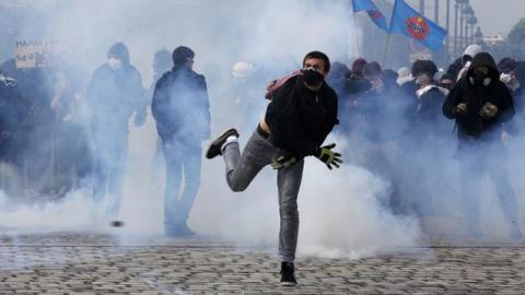 Paris protests against labour reforms turn violent