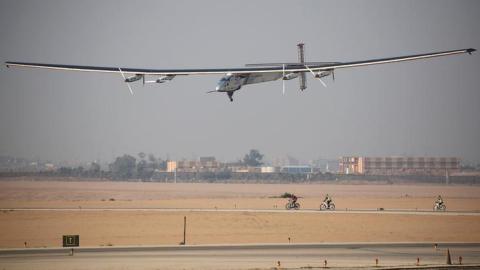 Solar impulse 2 lands in Egypt before final journey